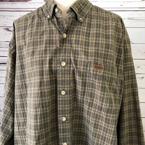 NWT Carhartt Mens Size XL XLT Tall Tan Short Sleeve Button Down Pocket Shirt NEW